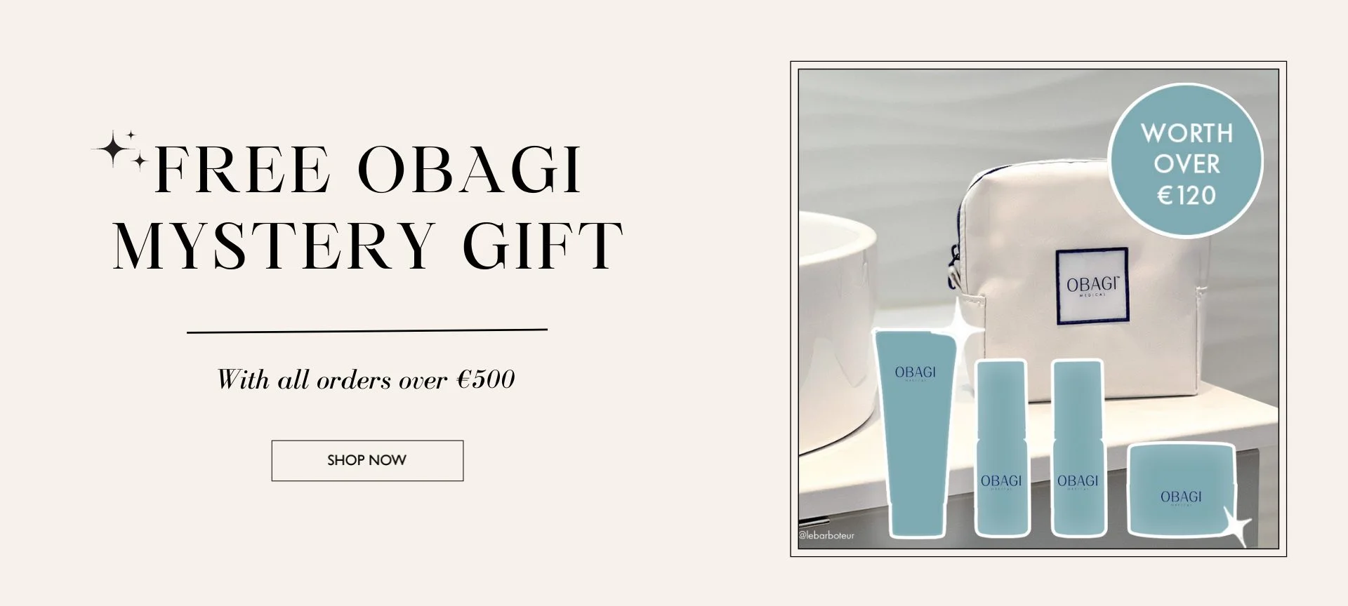 Free mystery gift when you spend €500 at pure obagi